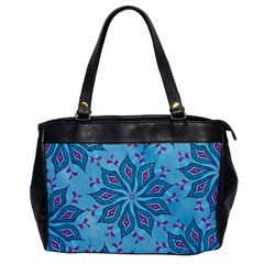 Flower Template Mandala Nature Blue Sketch Drawing Oversize Office Handbag by Uceng