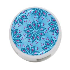 Flower Template Mandala Nature Blue Sketch Drawing 4-port Usb Hub (one Side) by Uceng