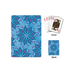 Flower Template Mandala Nature Blue Sketch Drawing Playing Cards Single Design (mini)