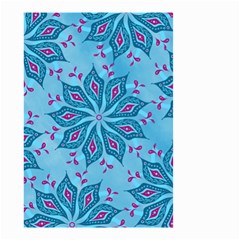 Flower Template Mandala Nature Blue Sketch Drawing Small Garden Flag (two Sides) by Uceng