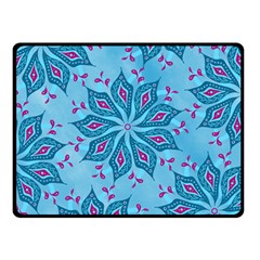 Flower Template Mandala Nature Blue Sketch Drawing Two Sides Fleece Blanket (small) by Uceng