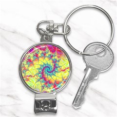 Fractal Spiral Abstract Background Vortex Yellow Nail Clippers Key Chain by Uceng