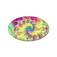 Fractal Spiral Abstract Background Vortex Yellow Sticker (oval)