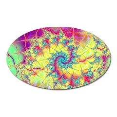 Fractal Spiral Abstract Background Vortex Yellow Oval Magnet by Uceng