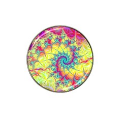 Fractal Spiral Abstract Background Vortex Yellow Hat Clip Ball Marker (4 Pack) by Uceng