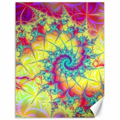 Fractal Spiral Abstract Background Vortex Yellow Canvas 18  X 24  by Uceng