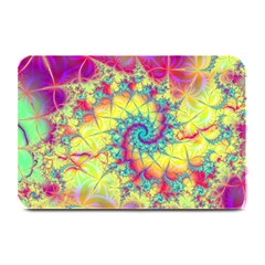 Fractal Spiral Abstract Background Vortex Yellow Plate Mats by Uceng