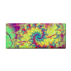 Fractal Spiral Abstract Background Vortex Yellow Hand Towel by Uceng