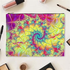 Fractal Spiral Abstract Background Vortex Yellow Cosmetic Bag (xl) by Uceng