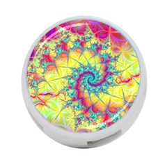 Fractal Spiral Abstract Background Vortex Yellow 4-port Usb Hub (one Side) by Uceng