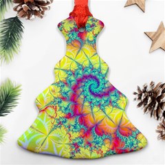 Fractal Spiral Abstract Background Vortex Yellow Ornament (christmas Tree) 