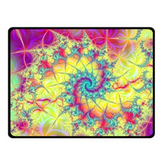 Fractal Spiral Abstract Background Vortex Yellow Two Sides Fleece Blanket (small) by Uceng