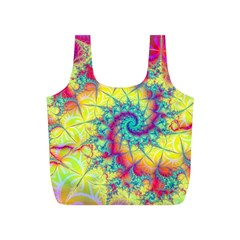 Fractal Spiral Abstract Background Vortex Yellow Full Print Recycle Bag (s) by Uceng