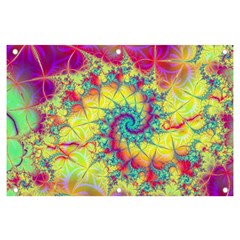 Fractal Spiral Abstract Background Vortex Yellow Banner And Sign 6  X 4  by Uceng