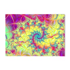 Fractal Spiral Abstract Background Vortex Yellow Crystal Sticker (a4) by Uceng