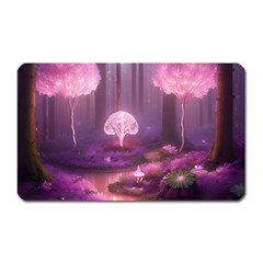 Trees Forest Landscape Nature Neon Magnet (rectangular) by Uceng