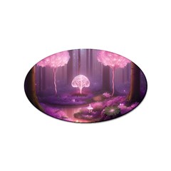 Trees Forest Landscape Nature Neon Sticker Oval (10 Pack) by Uceng