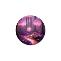 Trees Forest Landscape Nature Neon Golf Ball Marker by Uceng