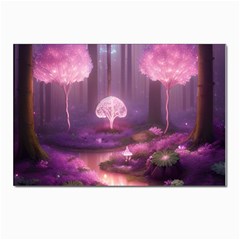 Trees Forest Landscape Nature Neon Postcards 5  X 7  (pkg Of 10) by Uceng