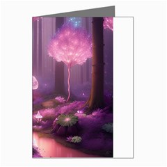 Trees Forest Landscape Nature Neon Greeting Cards (pkg Of 8)