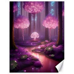 Trees Forest Landscape Nature Neon Canvas 18  X 24  by Uceng