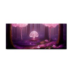 Trees Forest Landscape Nature Neon Hand Towel by Uceng