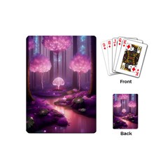 Trees Forest Landscape Nature Neon Playing Cards Single Design (mini)