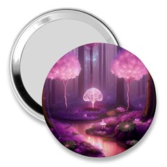 Trees Forest Landscape Nature Neon 3  Handbag Mirrors by Uceng