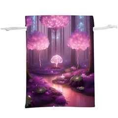 Trees Forest Landscape Nature Neon Lightweight Drawstring Pouch (xl) by Uceng