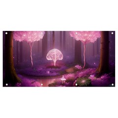 Trees Forest Landscape Nature Neon Banner And Sign 8  X 4  by Uceng