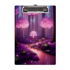 Trees Forest Landscape Nature Neon A5 Acrylic Clipboard by Uceng