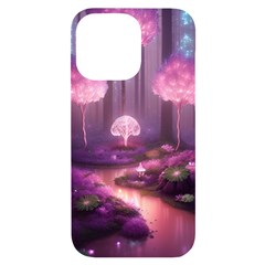 Trees Forest Landscape Nature Neon Iphone 14 Pro Max Black Uv Print Case by Uceng