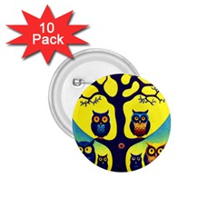 Owl Animal Cartoon Drawing Tree Nature Landscape 1 75  Buttons (10 Pack) by Uceng