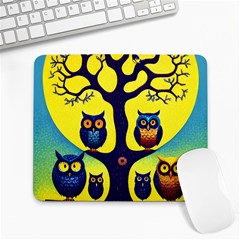 Owl Animal Cartoon Drawing Tree Nature Landscape Large Mousepad by Uceng