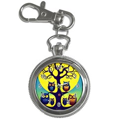 Owl Animal Cartoon Drawing Tree Nature Landscape Key Chain Watches by Uceng