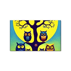 Owl Animal Cartoon Drawing Tree Nature Landscape Sticker (rectangular) by Uceng