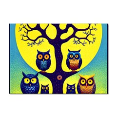 Owl Animal Cartoon Drawing Tree Nature Landscape Sticker A4 (10 Pack) by Uceng