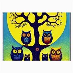 Owl Animal Cartoon Drawing Tree Nature Landscape Large Glasses Cloth by Uceng