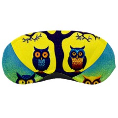 Owl Animal Cartoon Drawing Tree Nature Landscape Sleeping Mask by Uceng