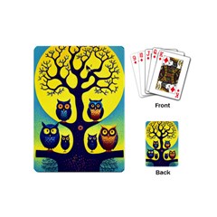 Owl Animal Cartoon Drawing Tree Nature Landscape Playing Cards Single Design (mini)