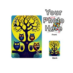 Owl Animal Cartoon Drawing Tree Nature Landscape Playing Cards 54 Designs (mini)