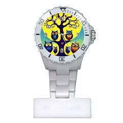 Owl Animal Cartoon Drawing Tree Nature Landscape Plastic Nurses Watch by Uceng