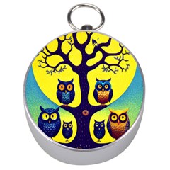 Owl Animal Cartoon Drawing Tree Nature Landscape Silver Compasses by Uceng