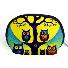 Owl Animal Cartoon Drawing Tree Nature Landscape Accessory Pouch (medium) by Uceng