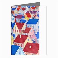 City Houses Cute Drawing Landscape Village Greeting Cards (pkg Of 8)