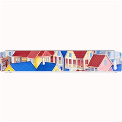 City Houses Cute Drawing Landscape Village Small Bar Mat by Uceng