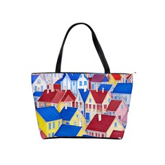 City Houses Cute Drawing Landscape Village Classic Shoulder Handbag by Uceng