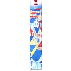 City Houses Cute Drawing Landscape Village Large Book Marks by Uceng