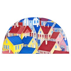 City Houses Cute Drawing Landscape Village Anti Scalding Pot Cap by Uceng