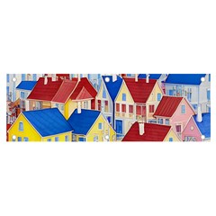 City Houses Cute Drawing Landscape Village Banner And Sign 6  X 2  by Uceng